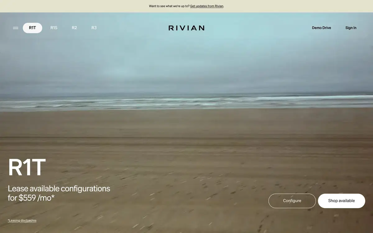 Rivian R1T Page Section Hero