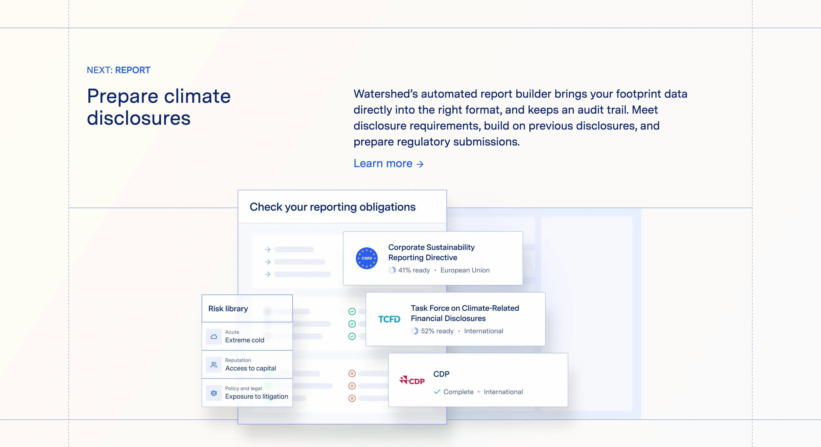 Watershed Measure Page Section Report Feature