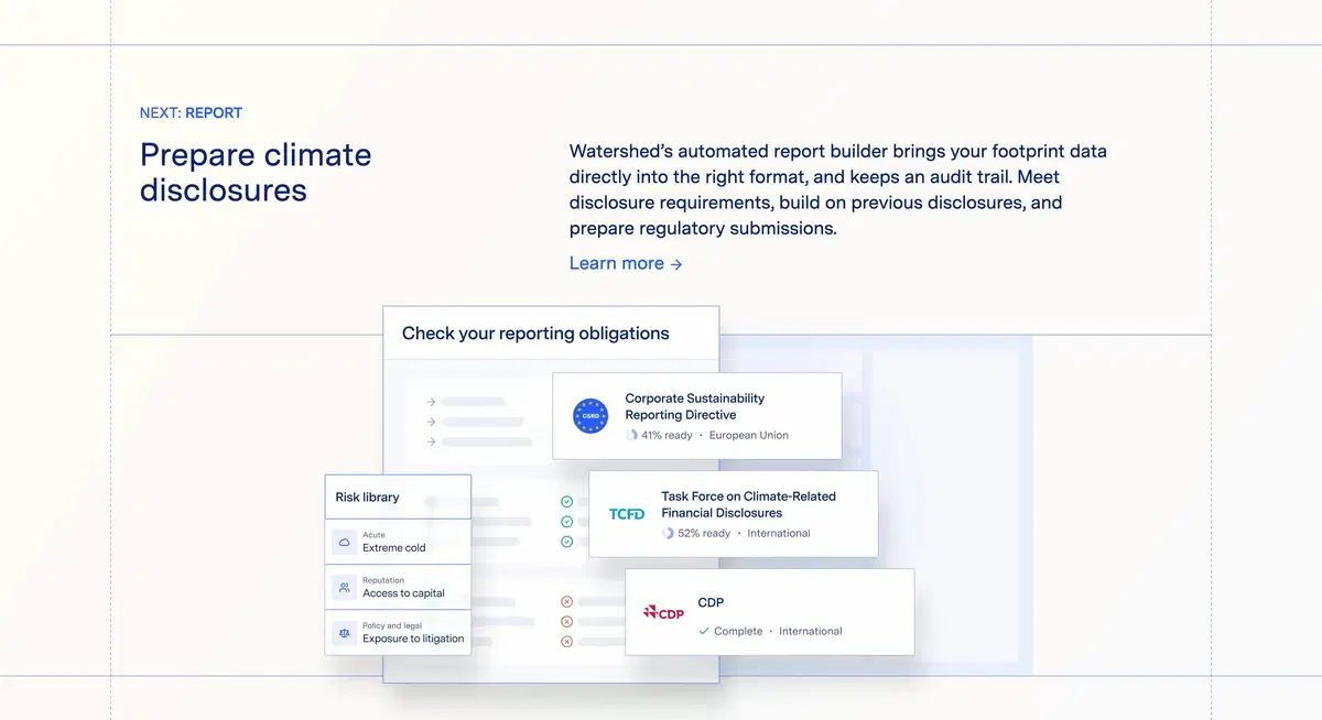 Watershed Measure Page Section Report Feature