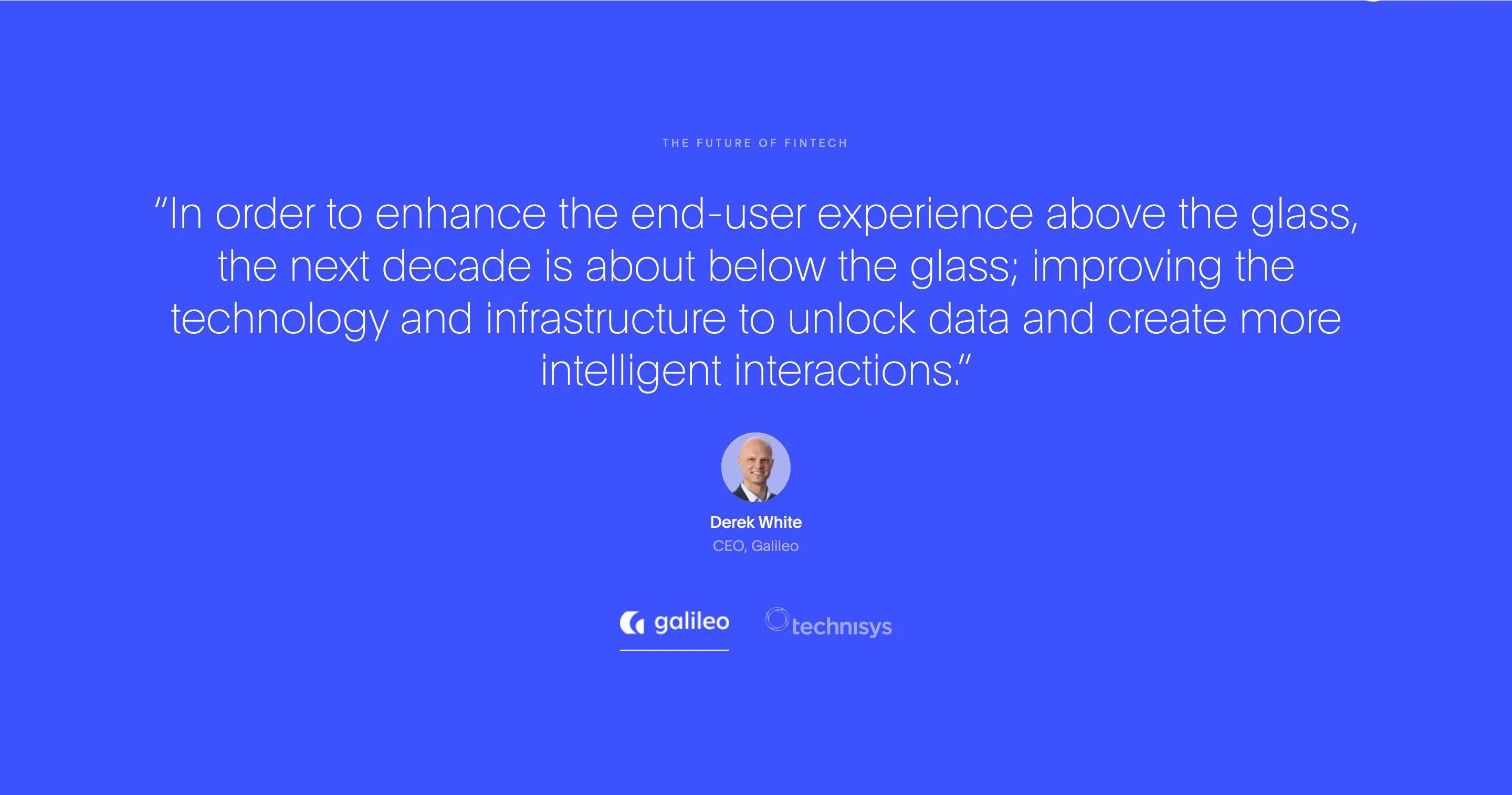 Galileo Platform Page Section Testimonial