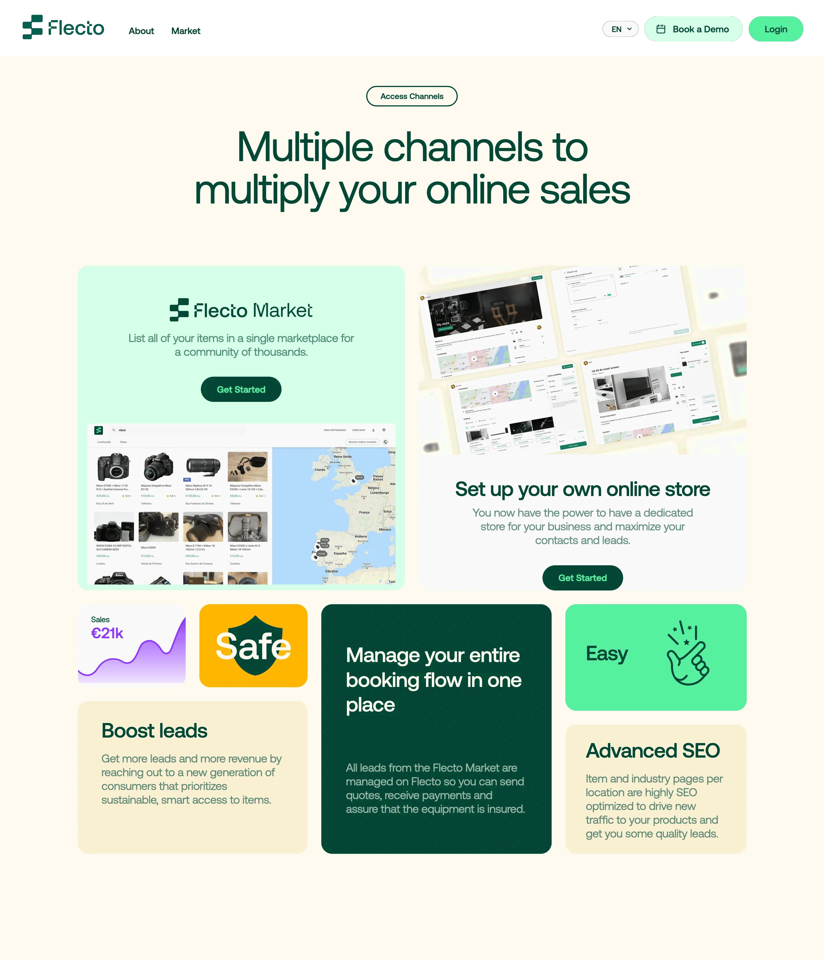 Flecto Home Page Section Features