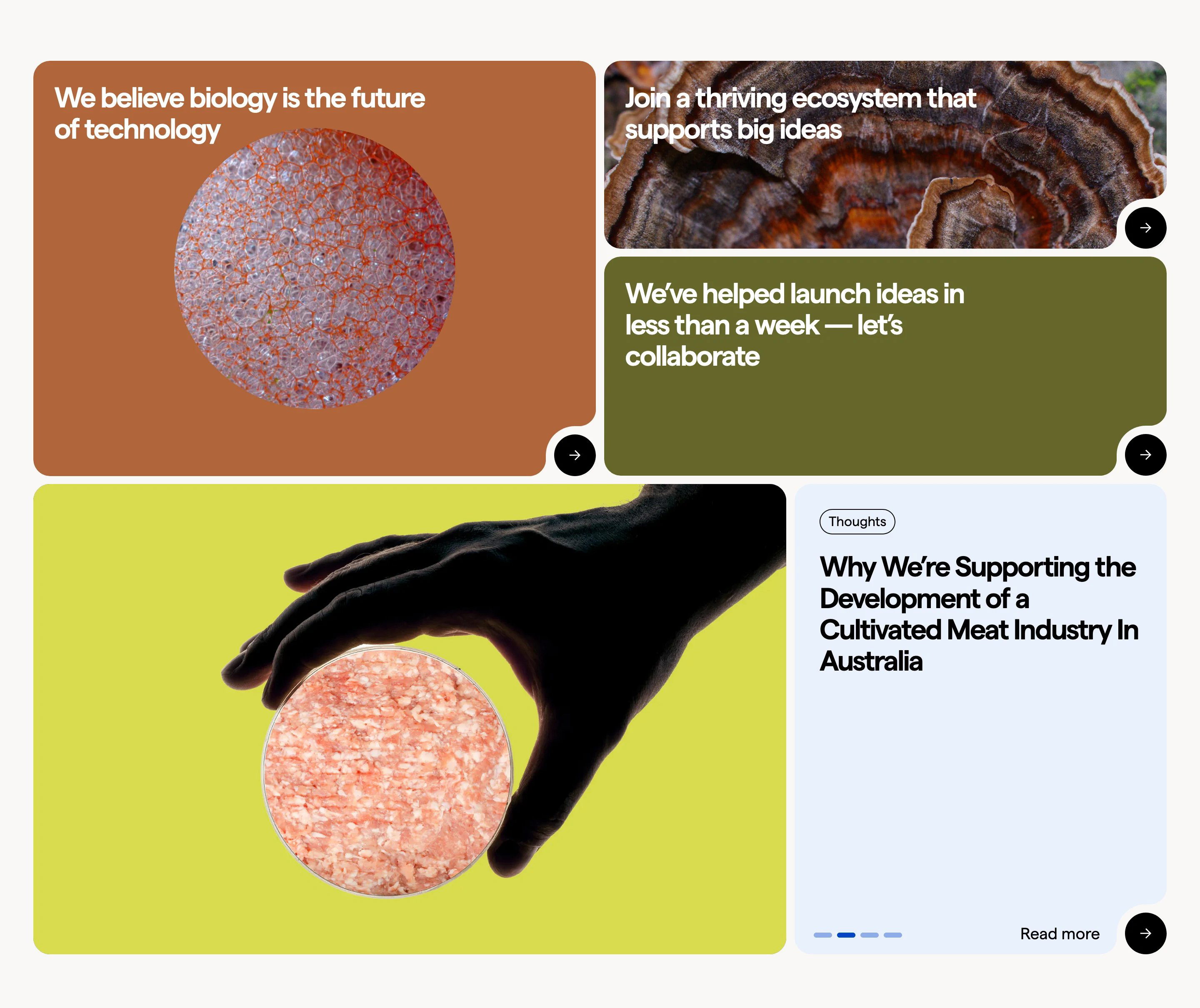 Colabs Home Page Section Navigation