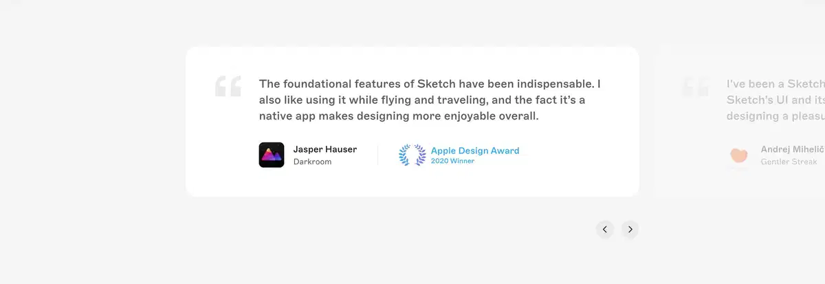 Sketch Home Page Section Testimonials