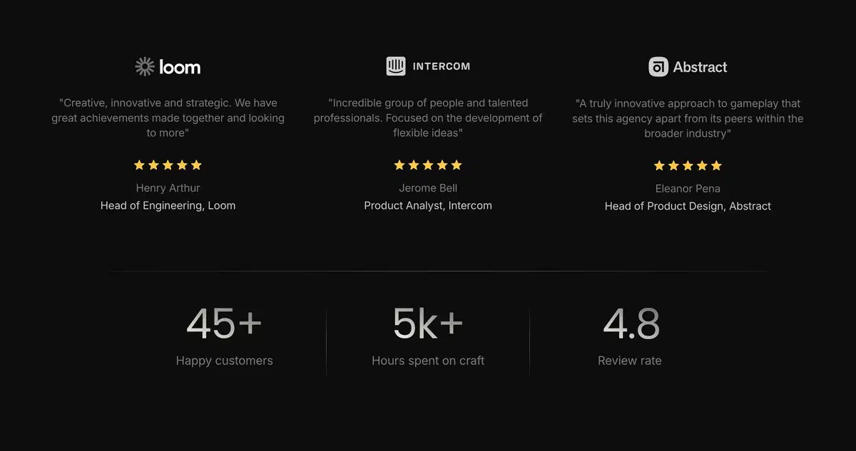 Atomic Home Page Section Testimonials
