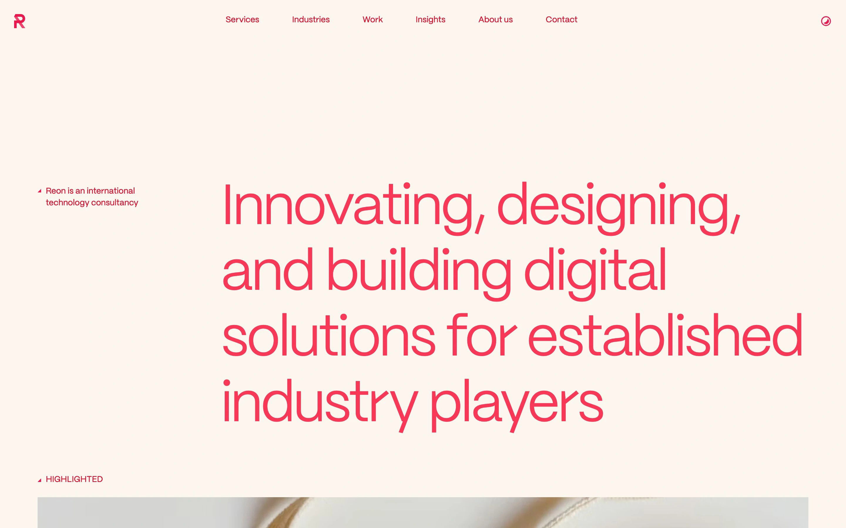 Reon Home Page Section Hero
