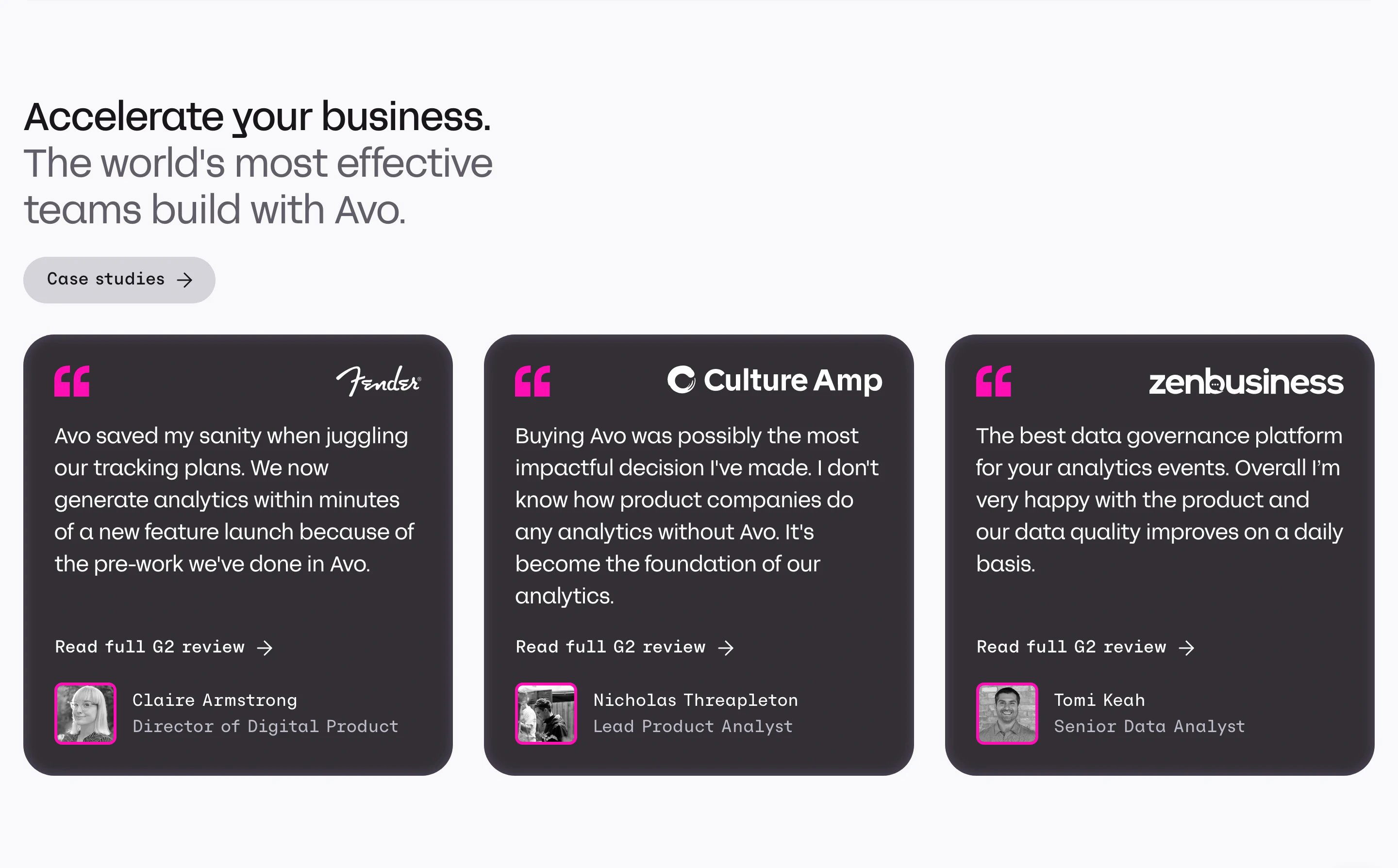 Avo Home Page Section Testimonials