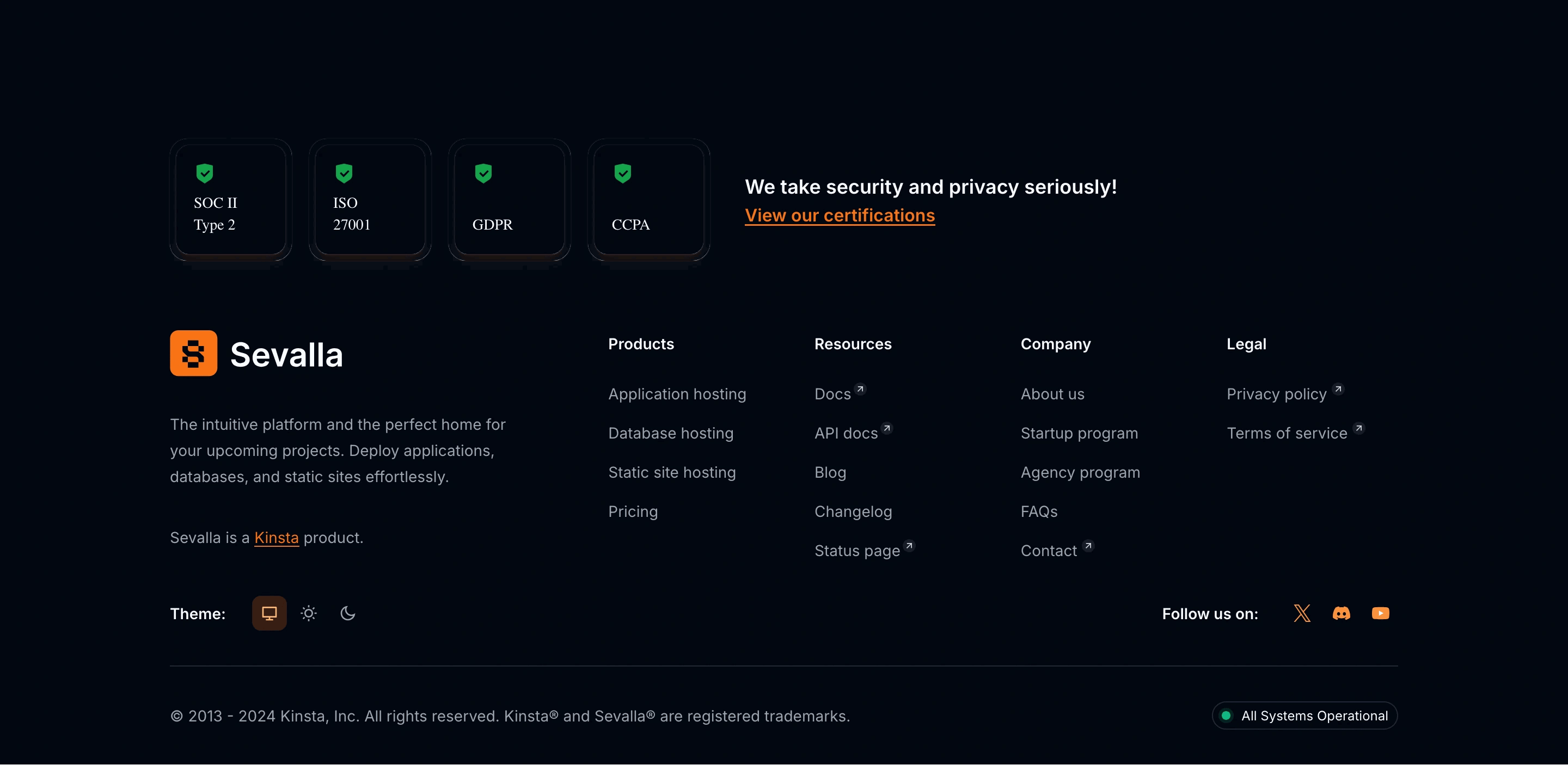 Sevalla Home Page Section Footer