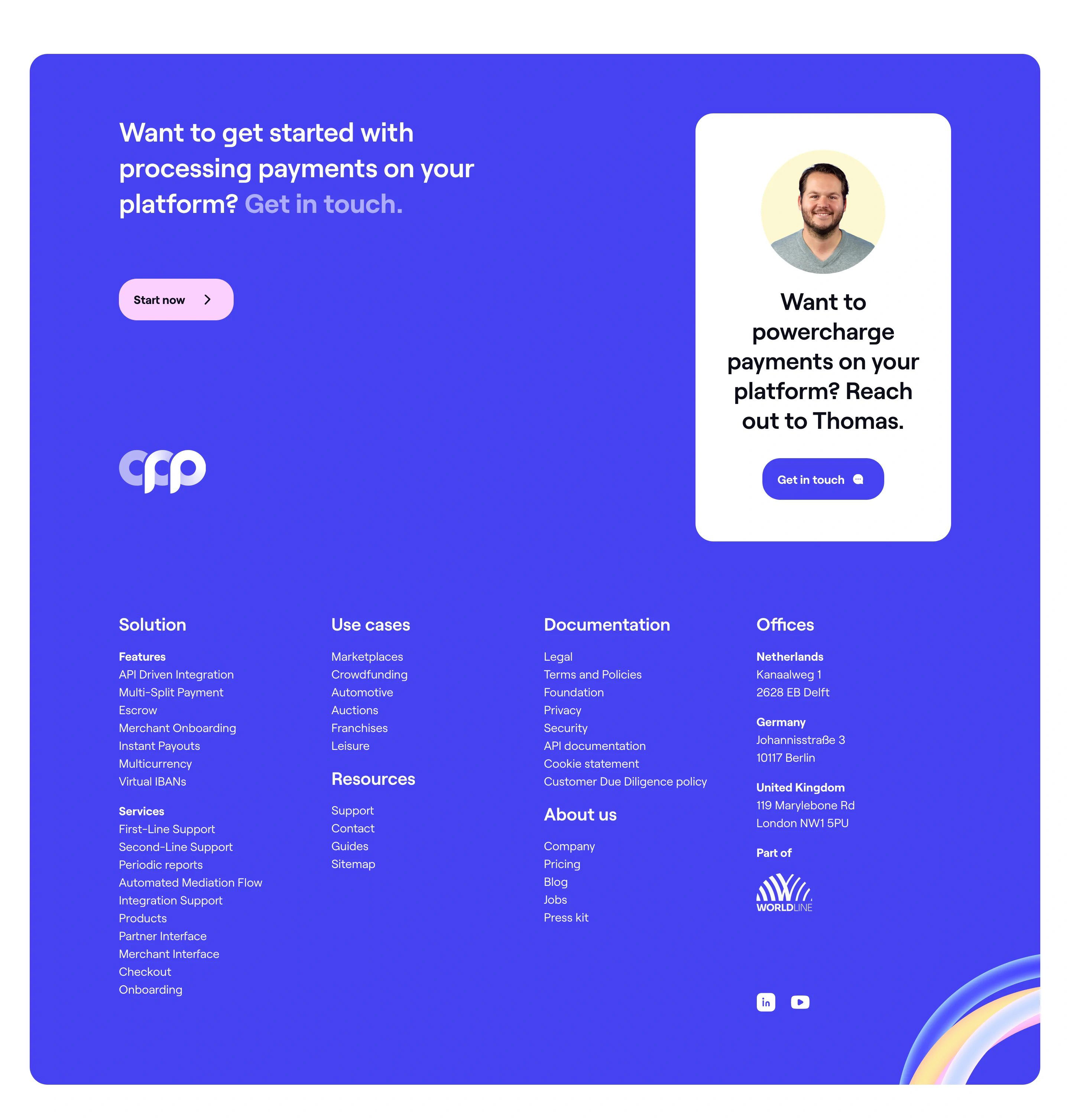 Online Payment Platform Home Page Section Footer