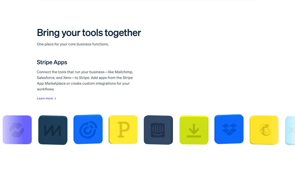 Stripe Startup Page Section Stripe Apps