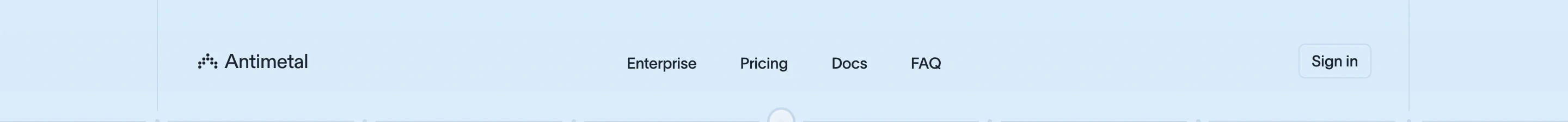 Antimetal Section Navigation Bar