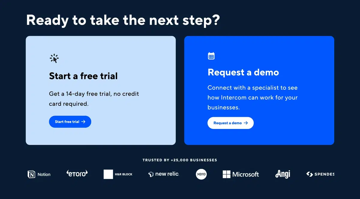 Intercom Watch Demo Page Section CTA