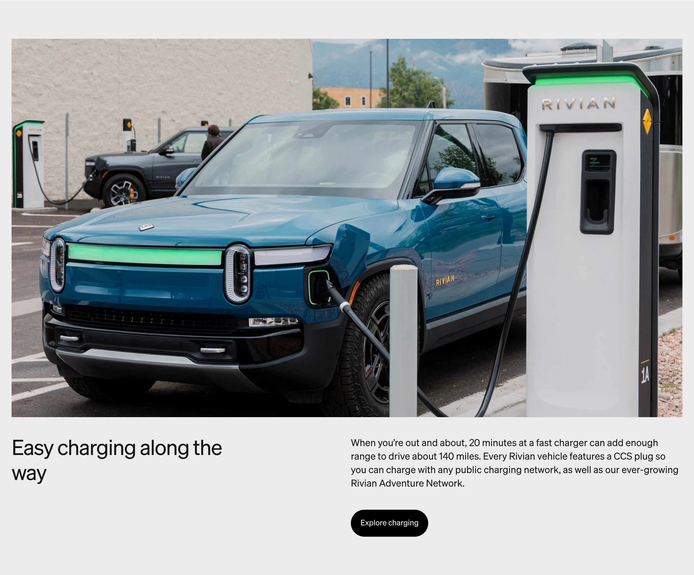 Rivian R1T Page Section Explore Charging