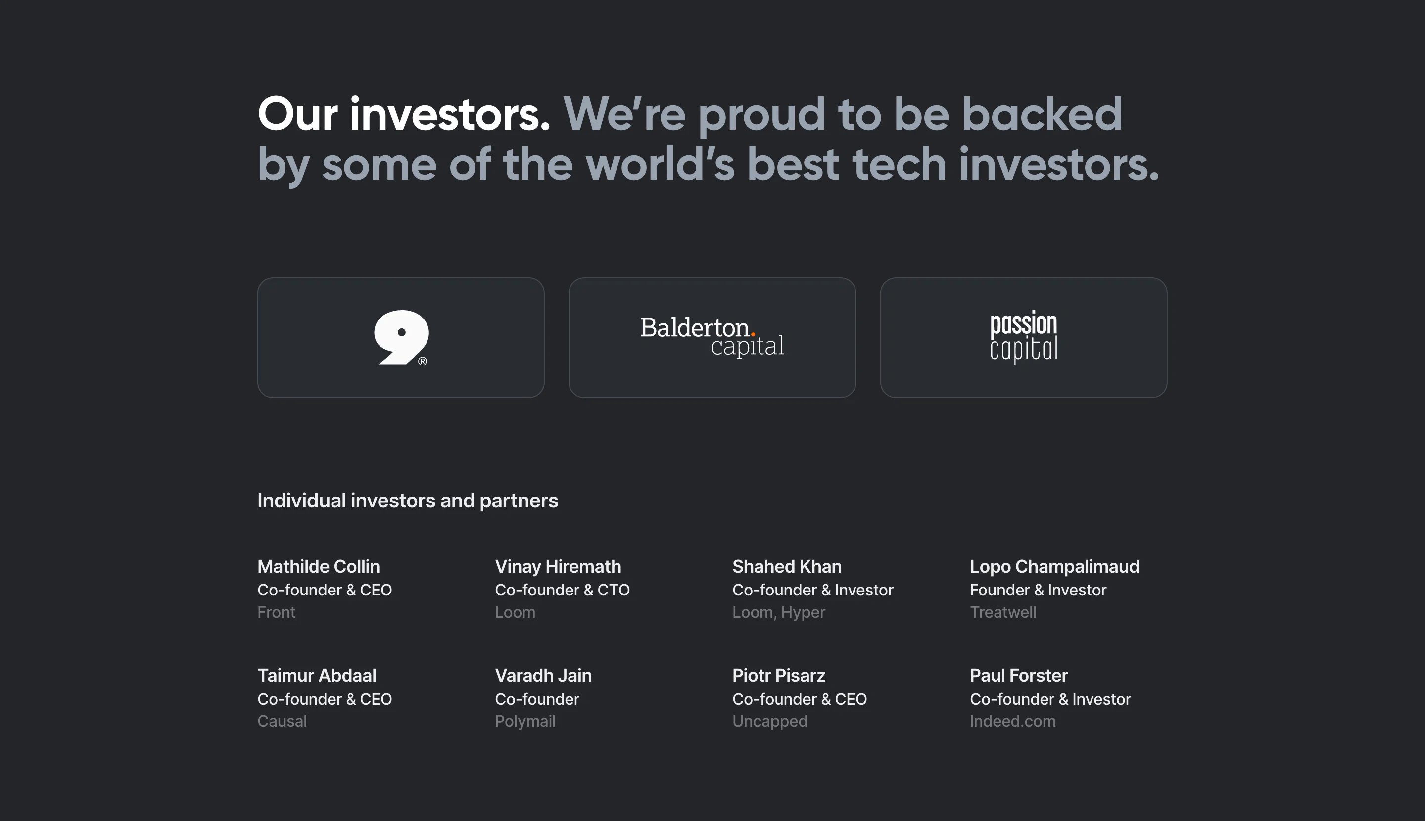 Attio Career Page Section Investor