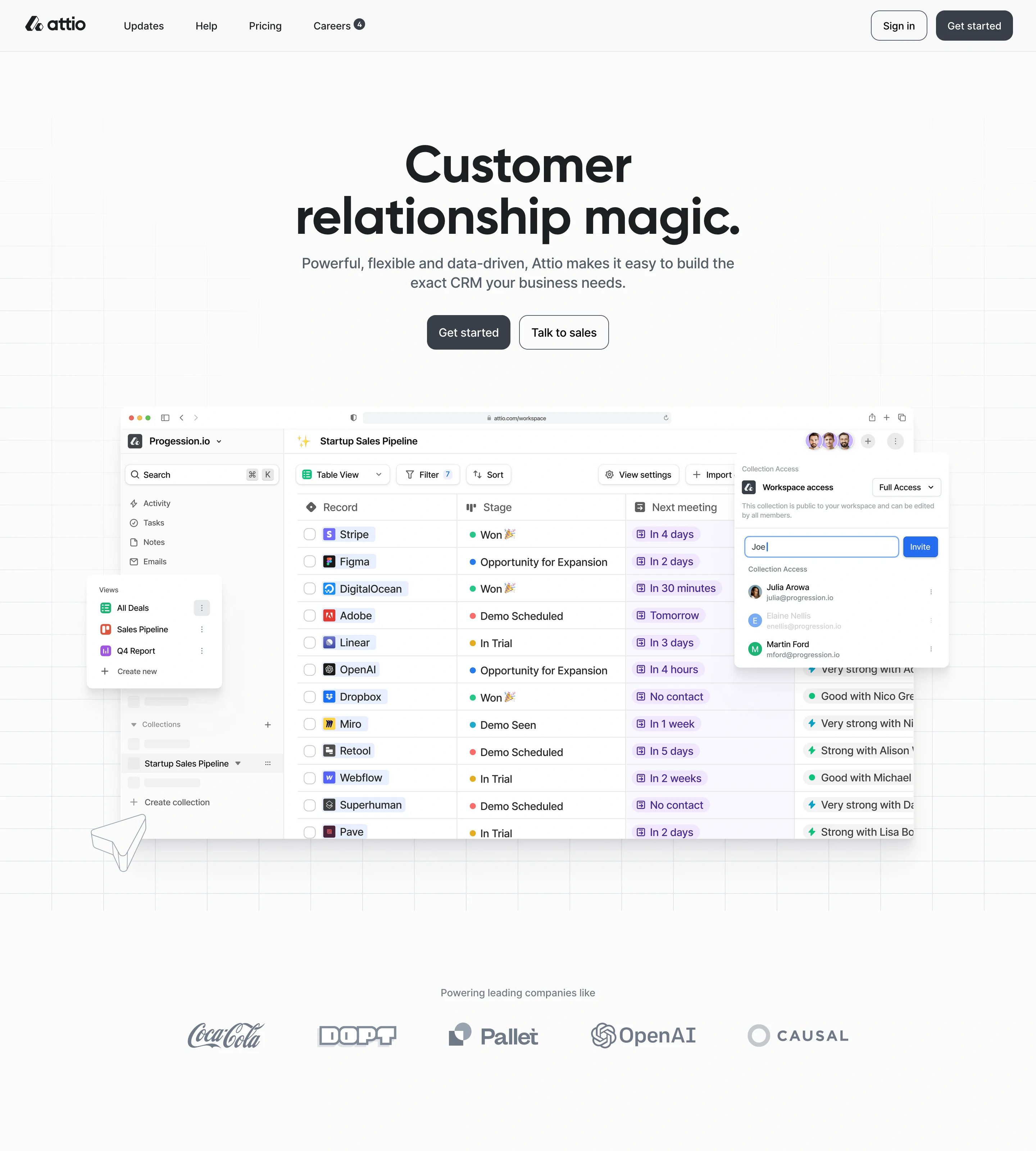 Attio Home Page Hero Section