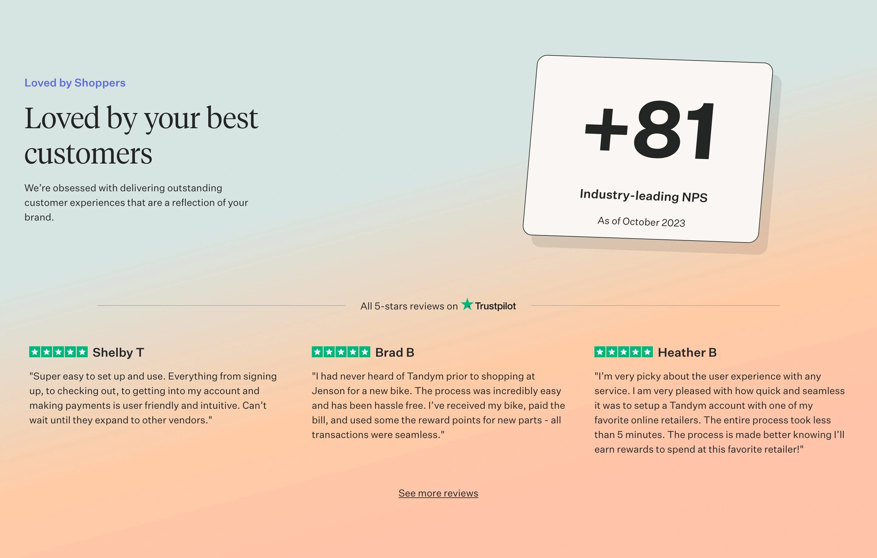 Tandym Solutions Page Section Shoppers Ratings