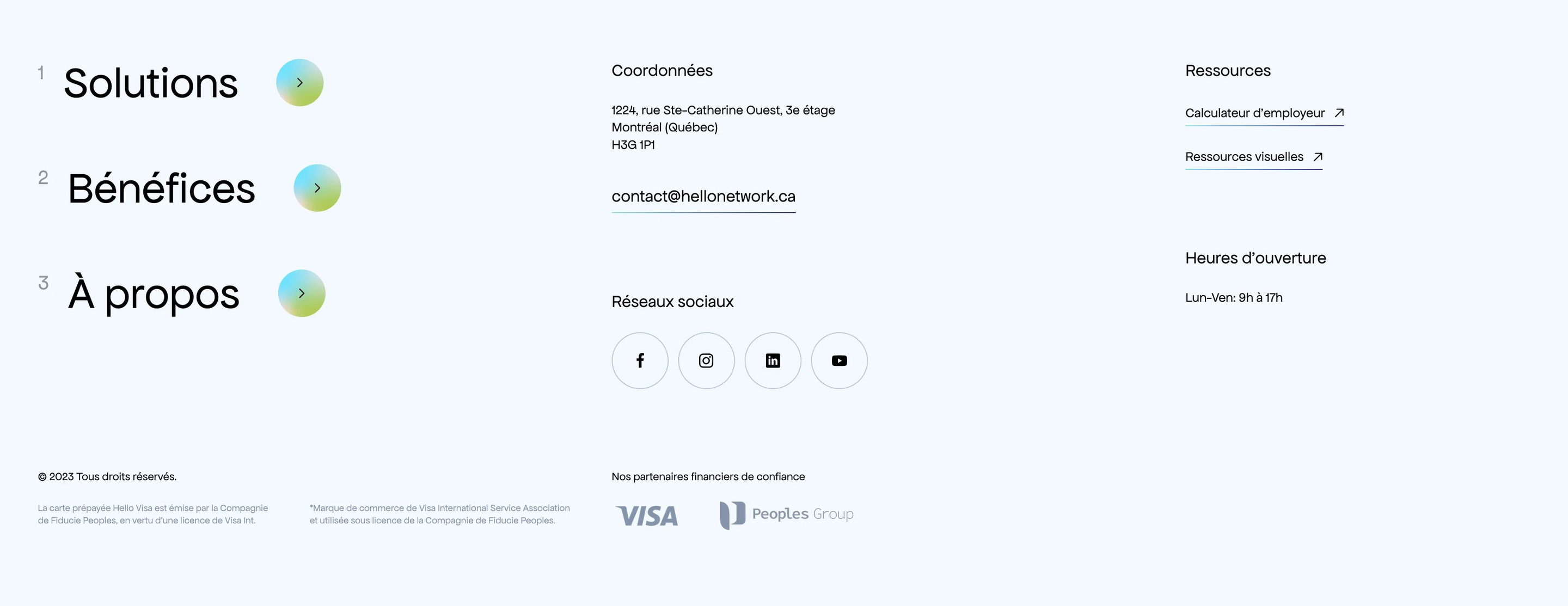 Hello Network Footer Page Section Footer