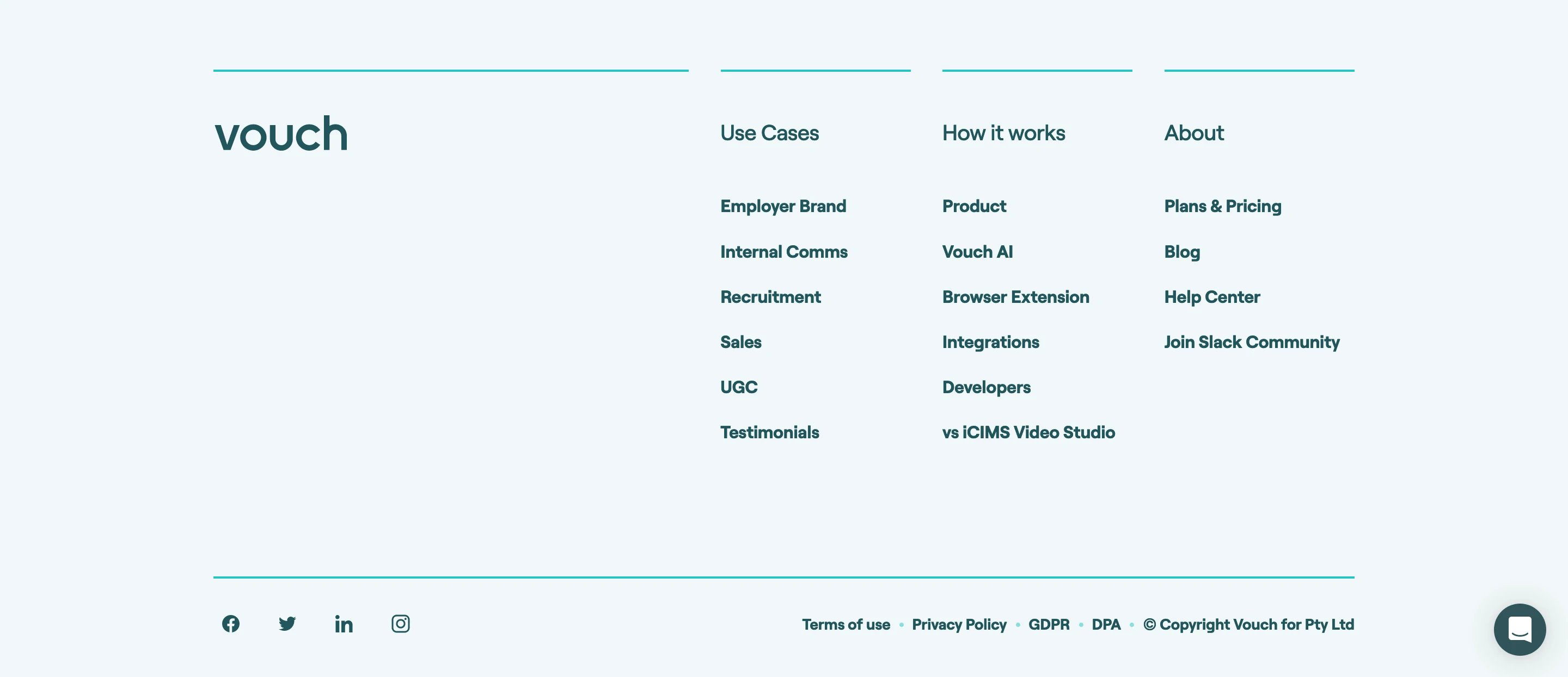 Vouch Home Page Section Footer