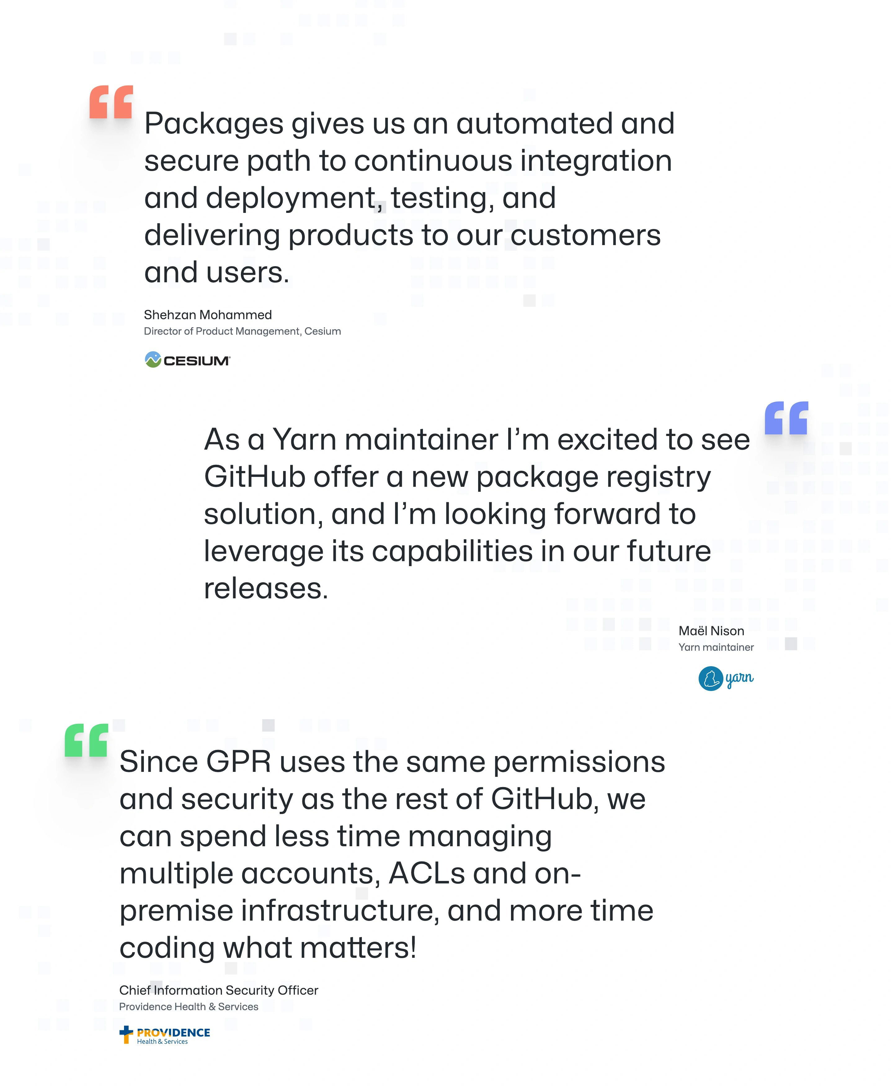 GitHub Package Page Section Quote