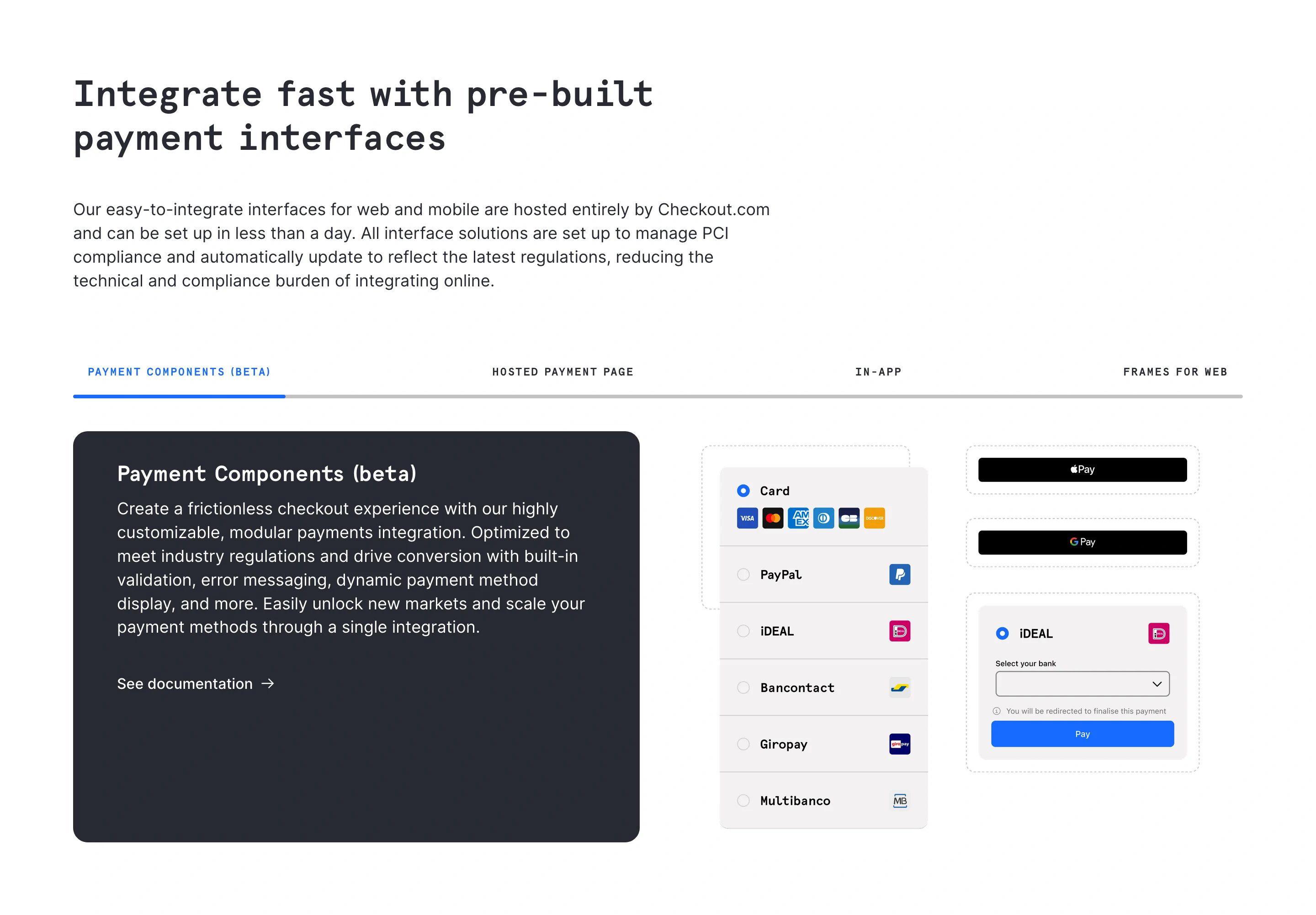 Checkout Product Page Section Prebuilt Payment Interface Feature