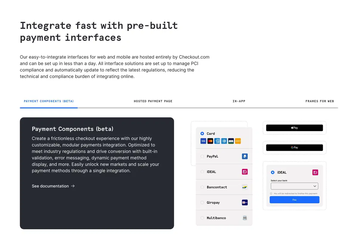 Checkout Product Page Section Prebuilt Payment Interface Feature