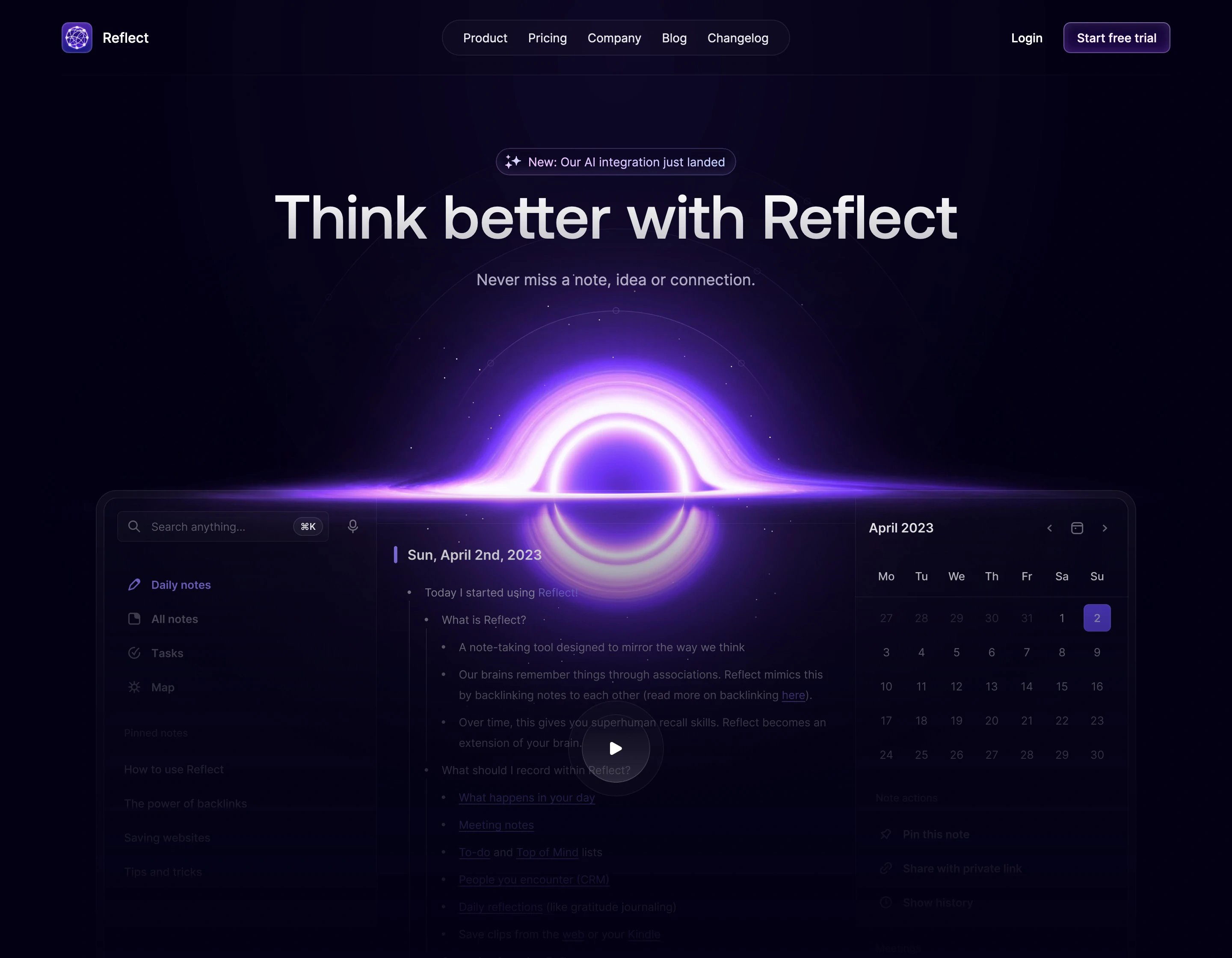 Reflect Home Page Section Hero