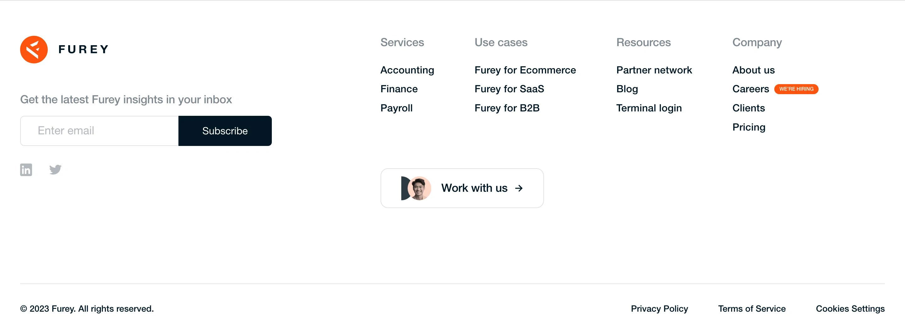 Furey Home Page Section Footer