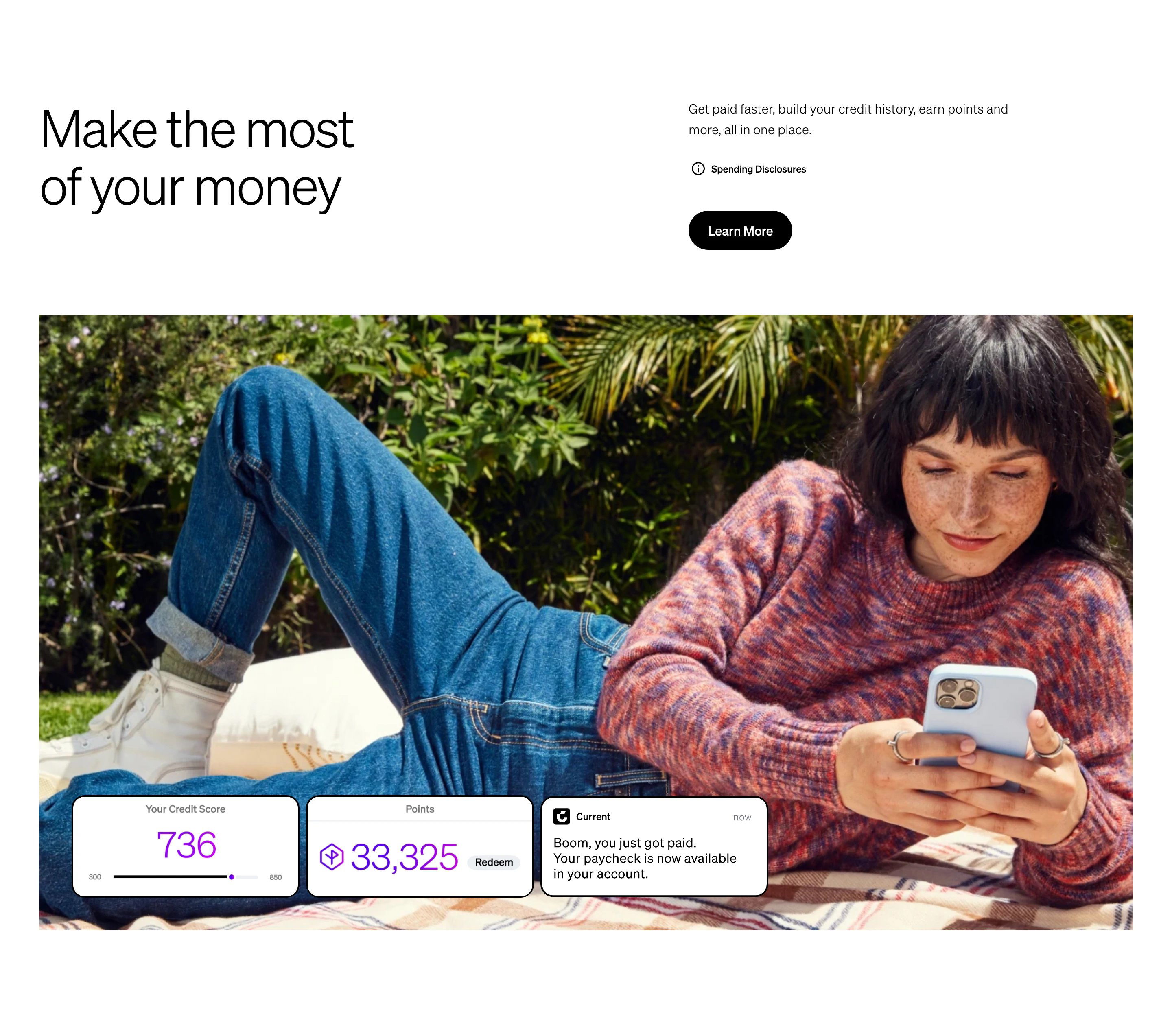 Current Home Page Section Spending