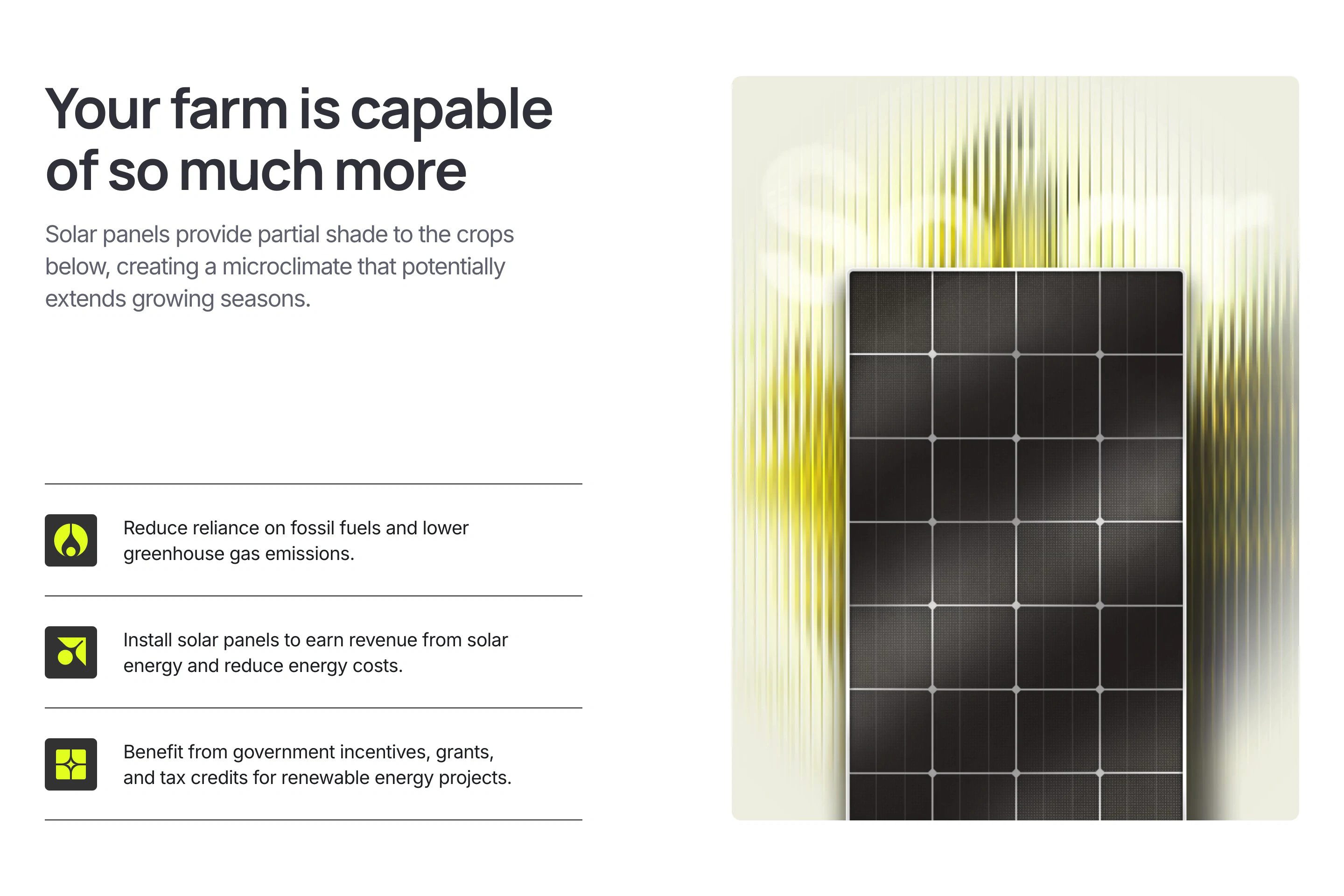 Solarpunk Home Page Section Benefits