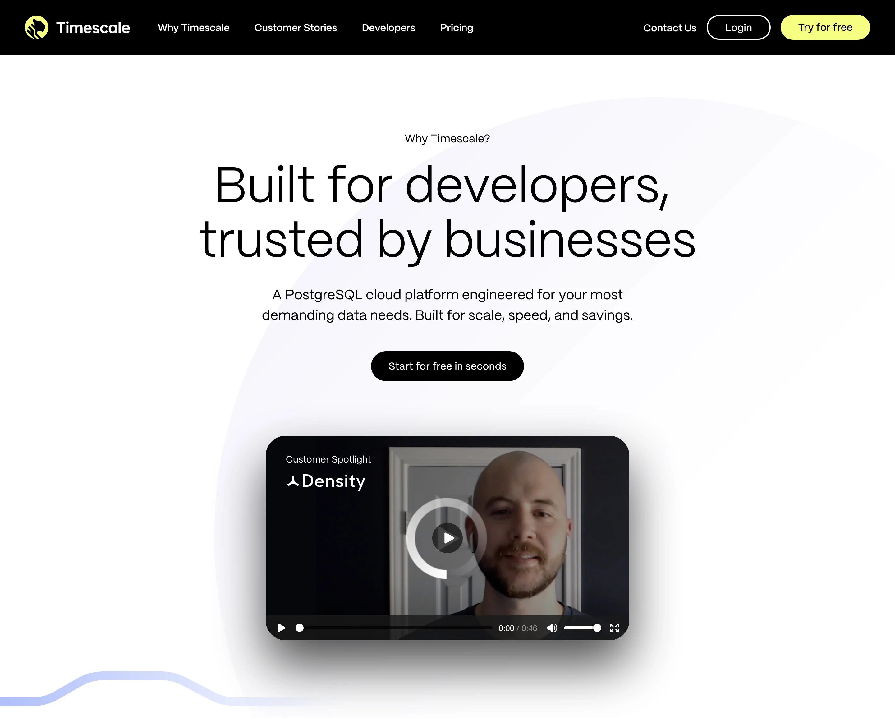 Timescale Product Page Section Hero