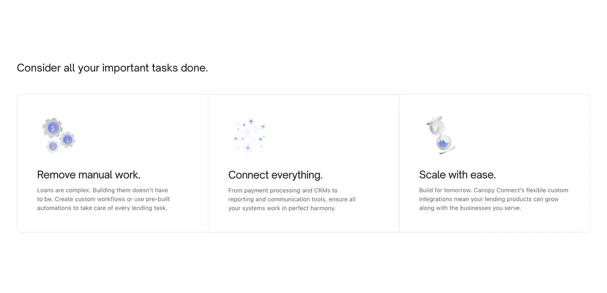 Canopy Connect Page Section Benefits