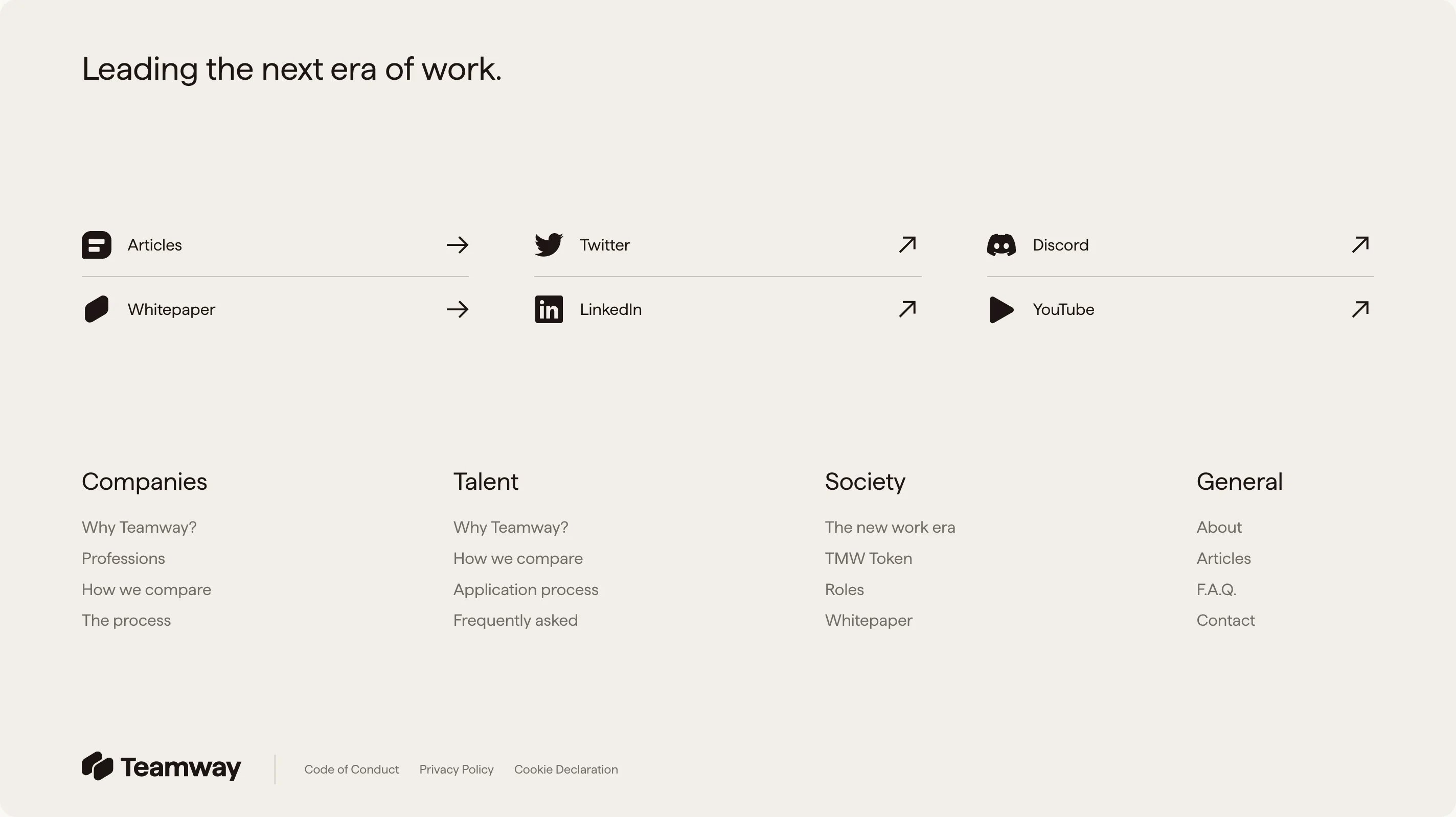 Teamway Home Page Section Footer