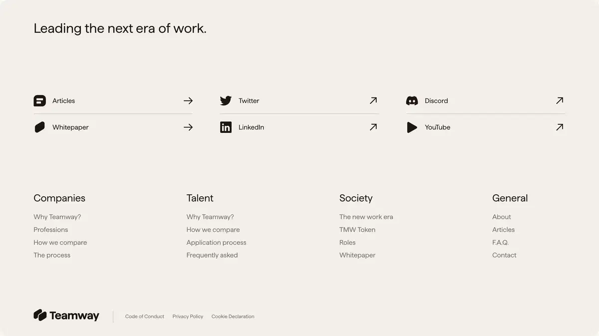 Teamway Home Page Section Footer