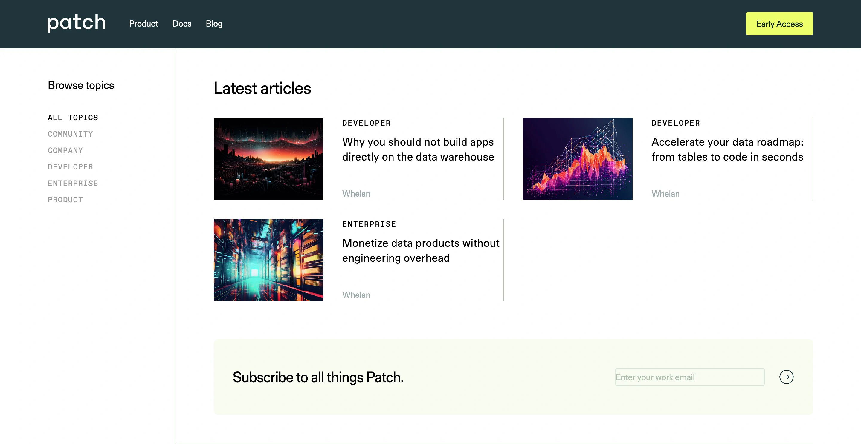 Patch Blog Page Section Hero