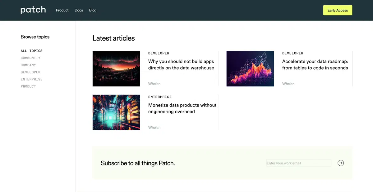 Patch Blog Page Section Hero
