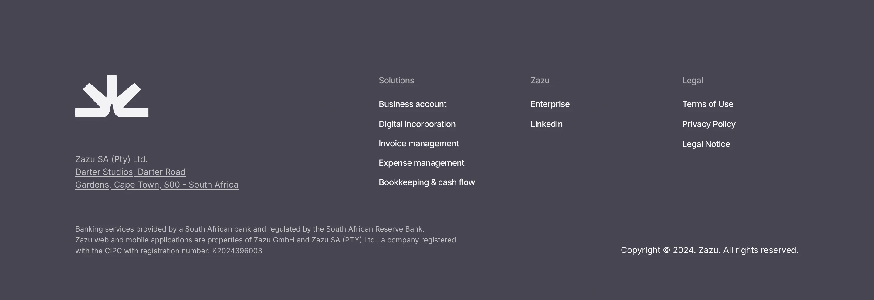 Zazu Home Page Section Footer