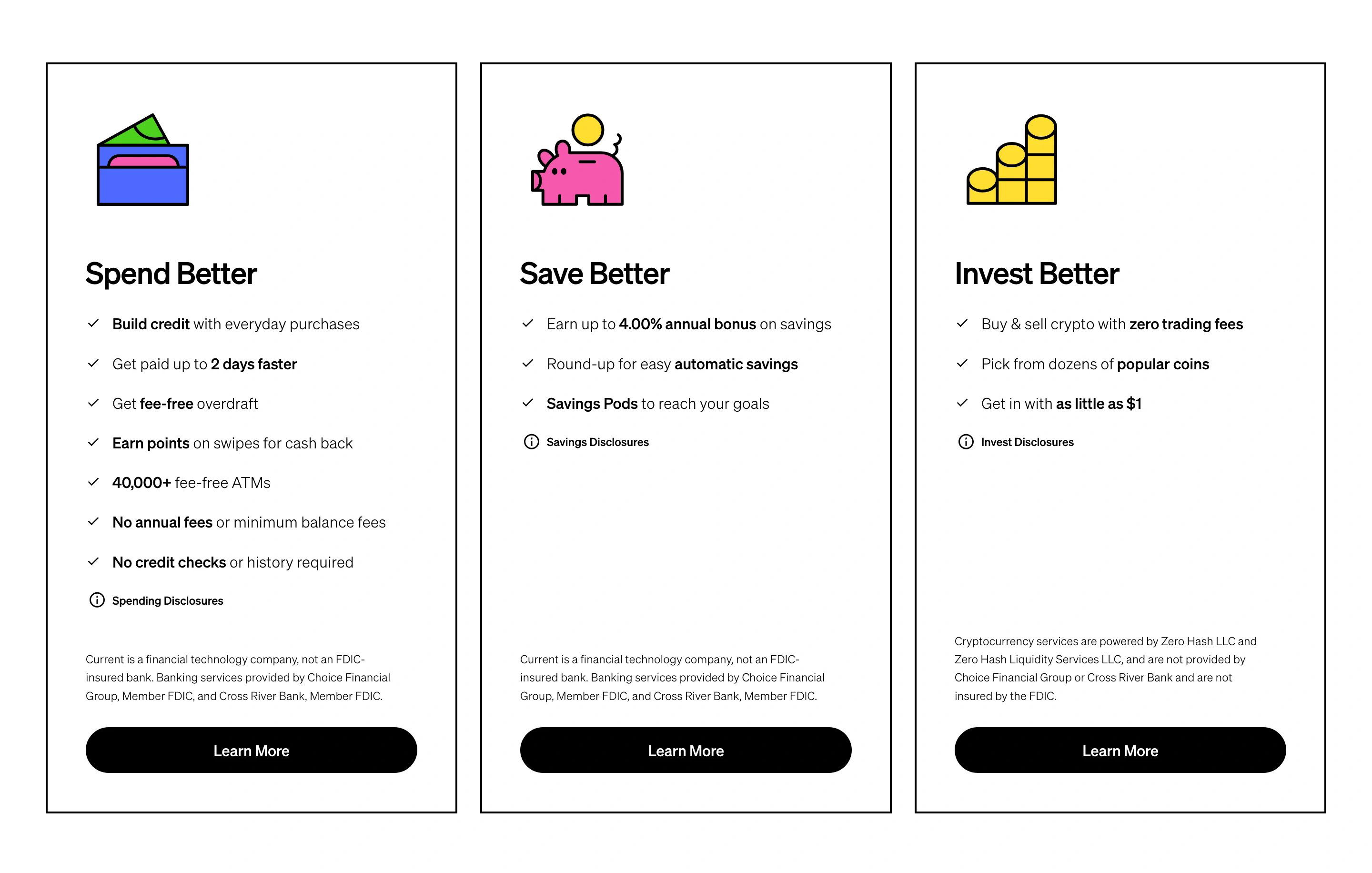 Current Home Page Section Key Features