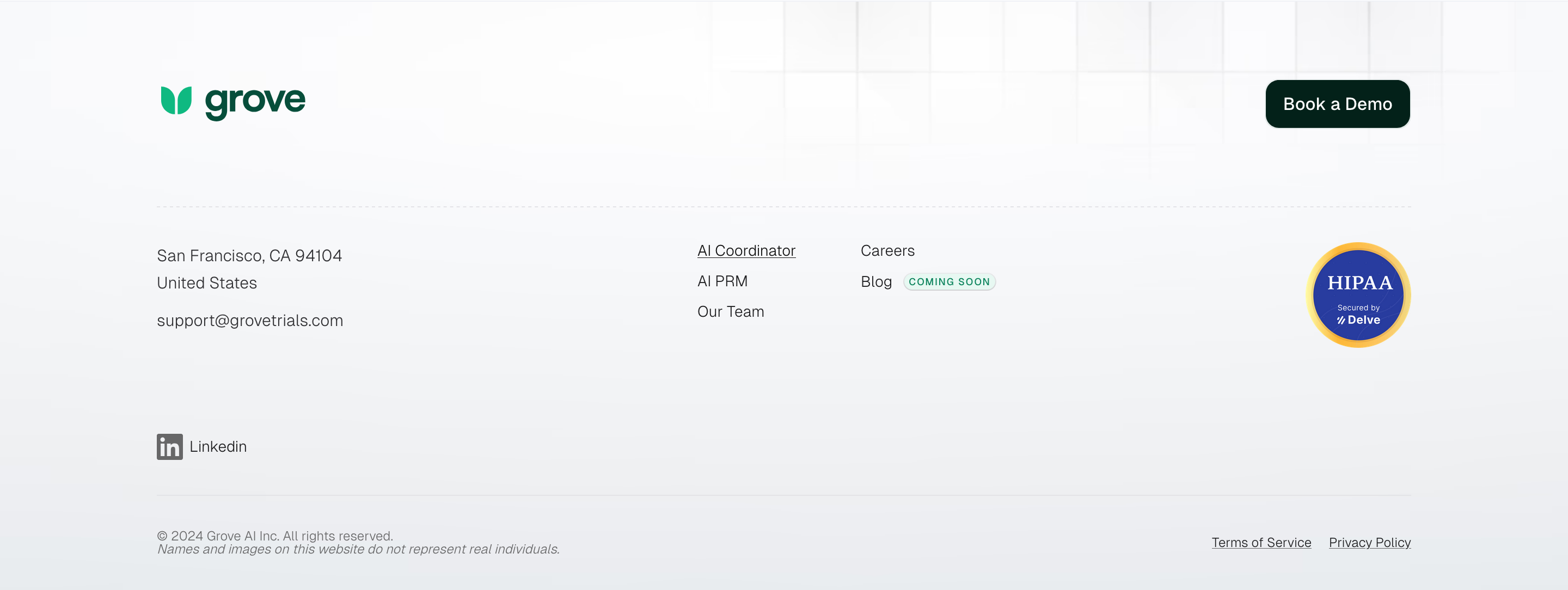Grove Home Page Section Footer