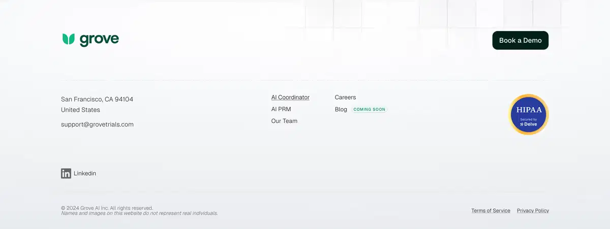 Grove Home Page Section Footer