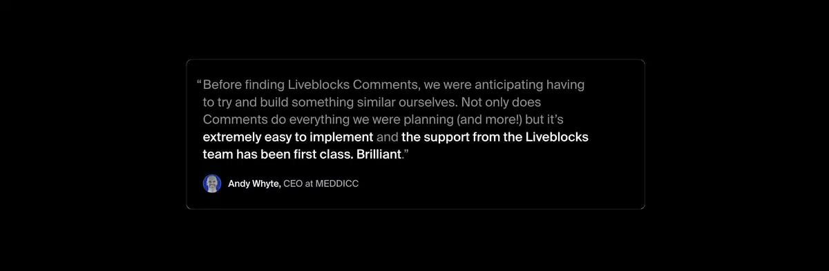 Liveblocks Comments Page Section Hero
