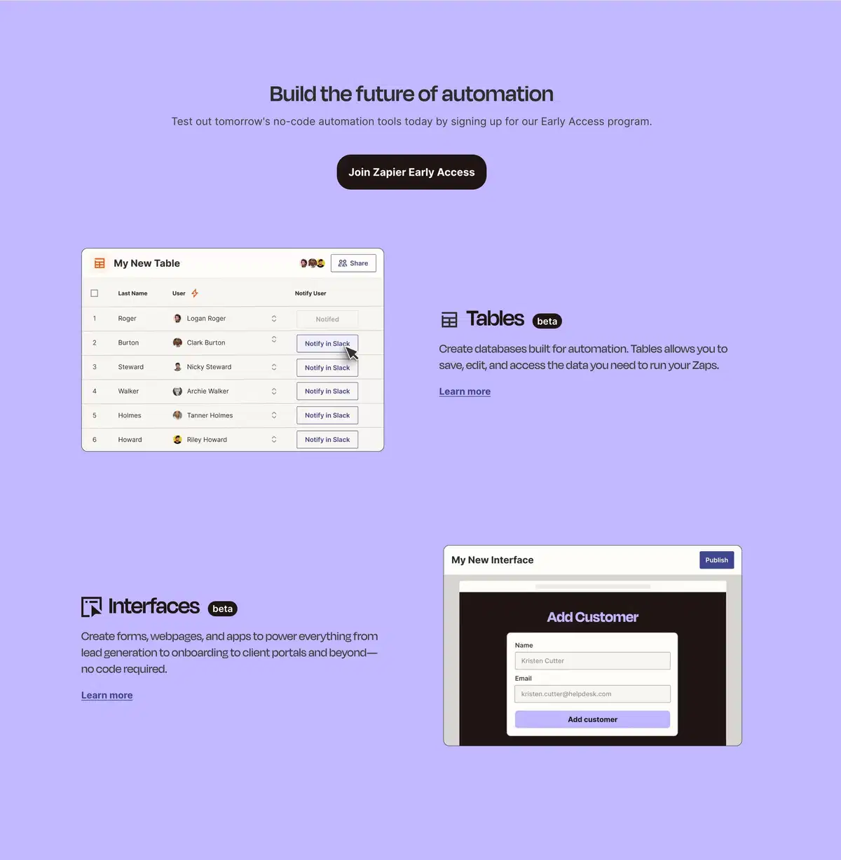 Zapier Features Page Section Features