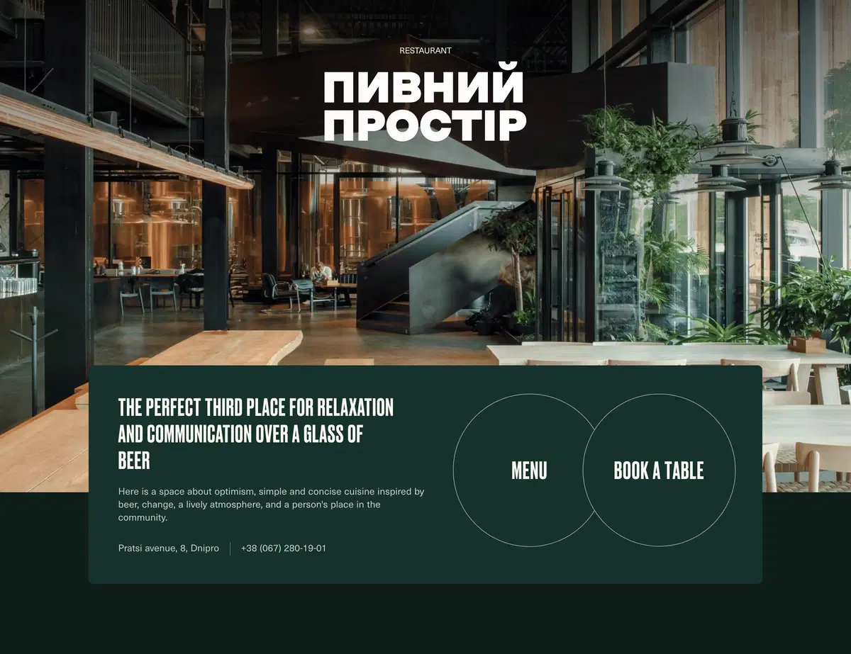 Move Home Page Section Restaurant