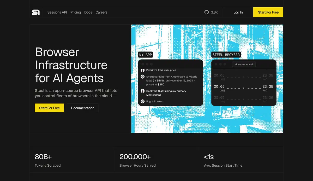 Steel Home Page Section Hero