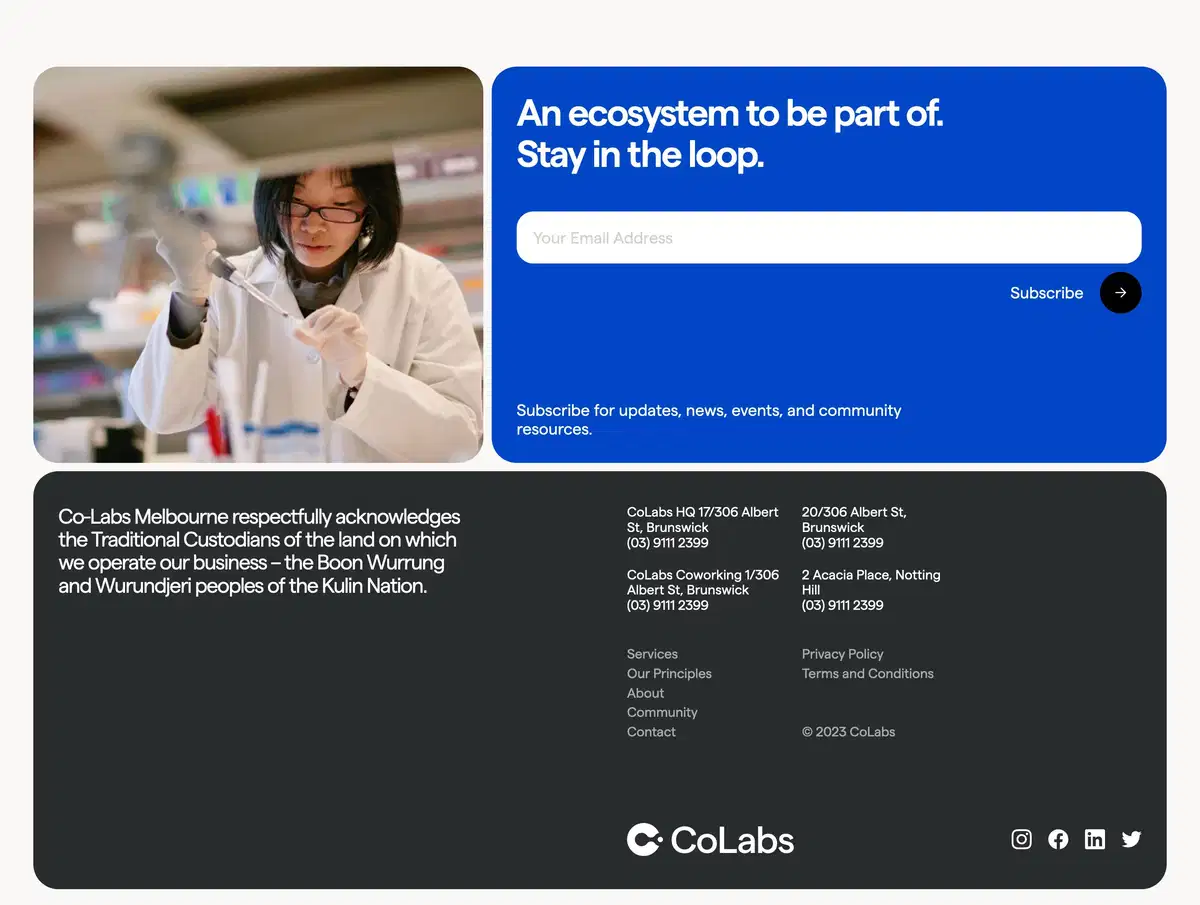Colabs Home Page Section Footer