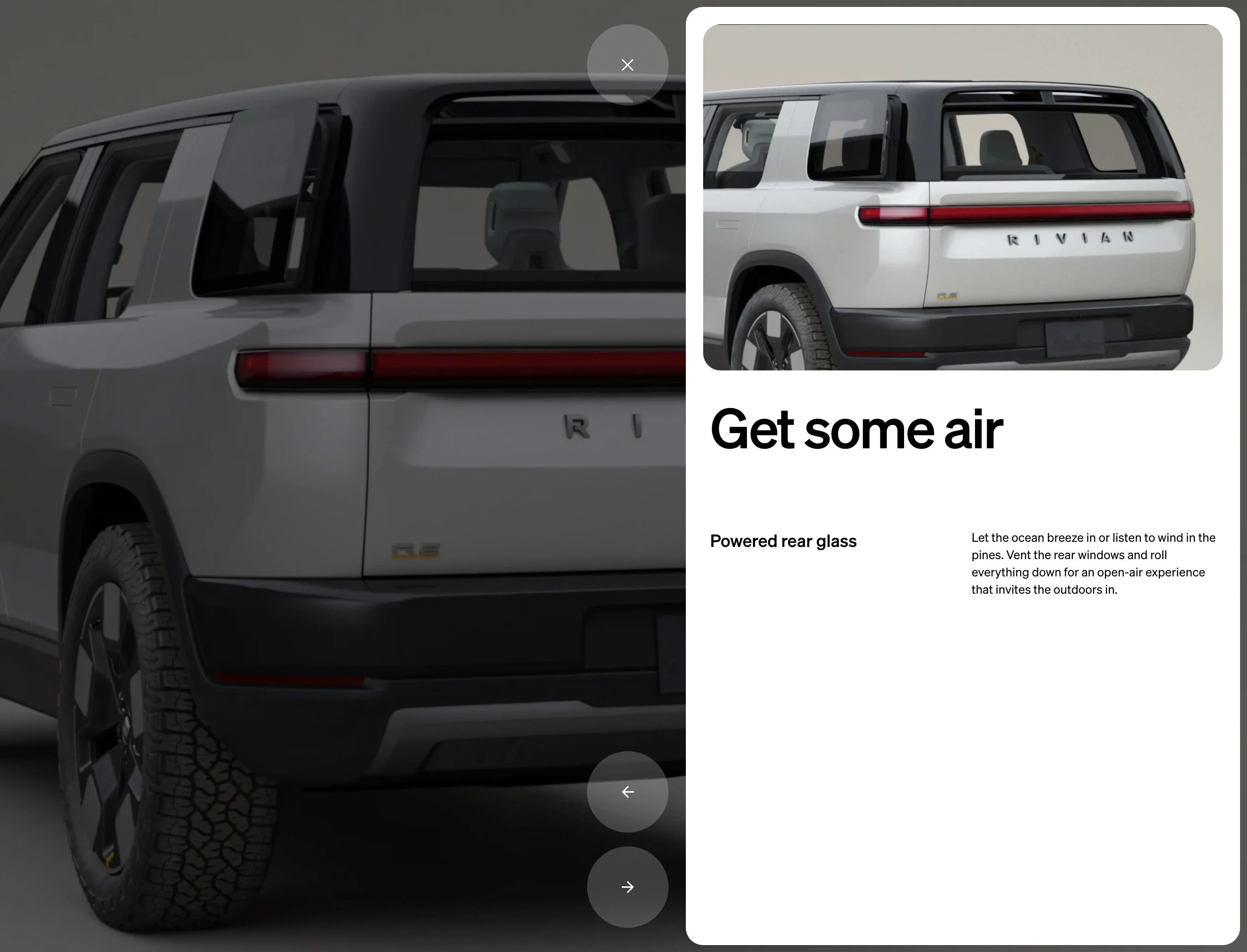 Rivian R2 Page Section Car Feature