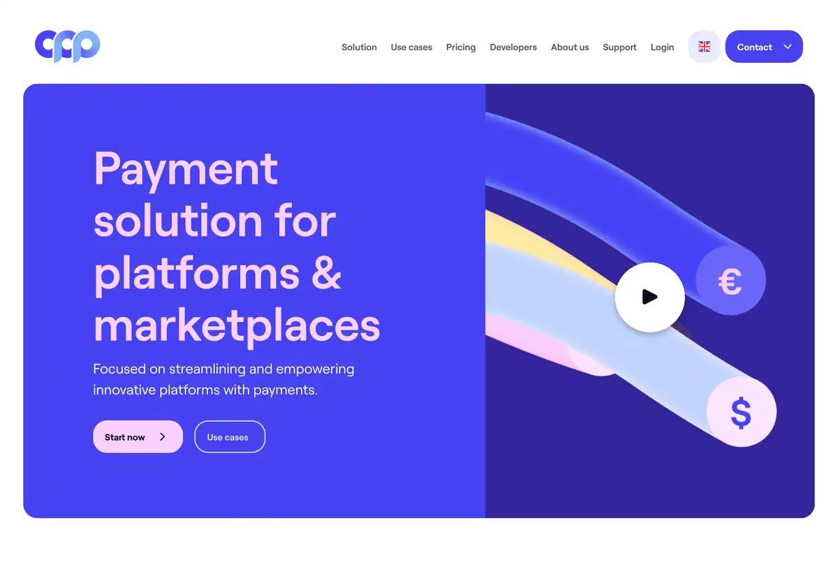Online Payment Platform Home Page Section Hero