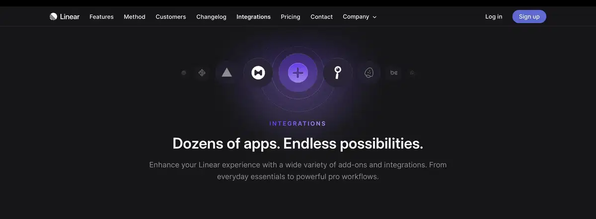 Linear Integrations Page Section Add Ons