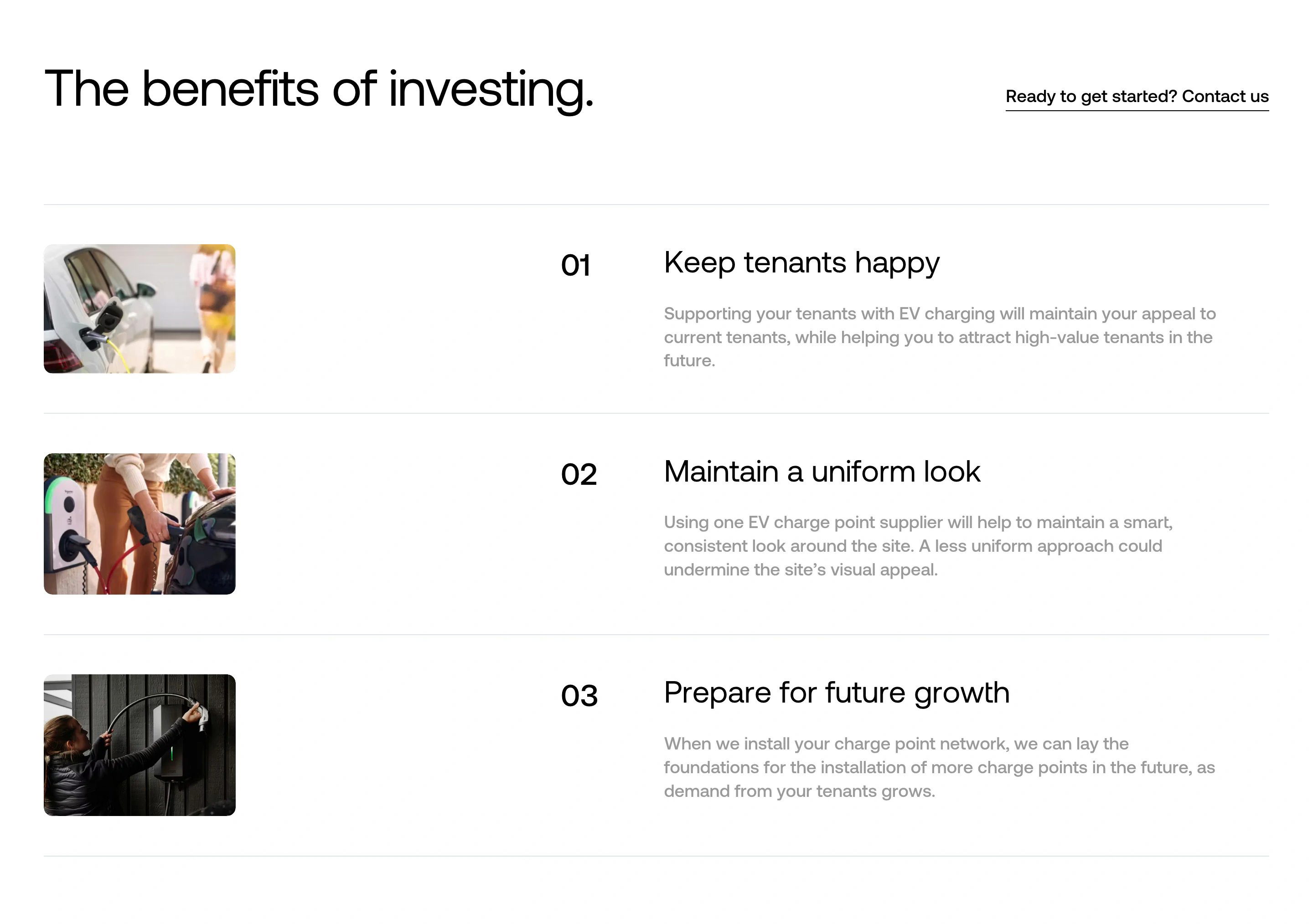 Energy Park Solutions Page Section Benefits