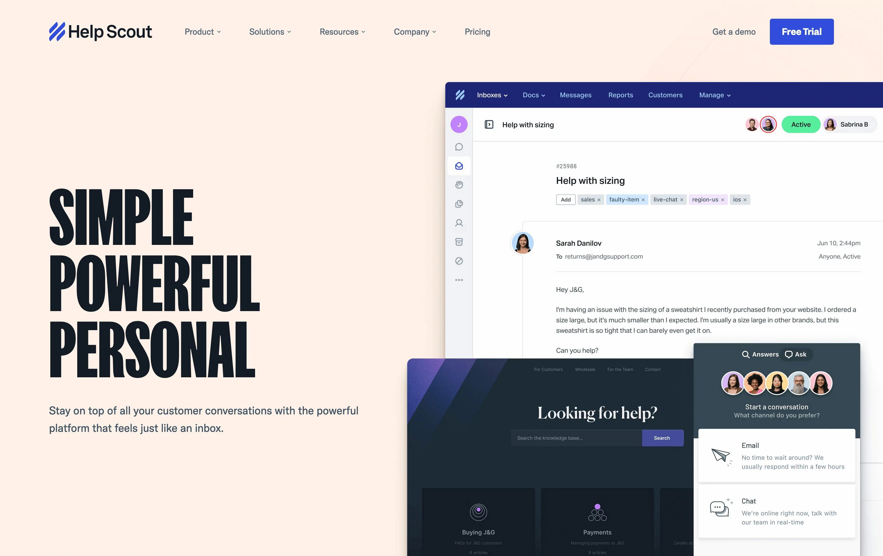 Help Scout Platform Page Section Hero