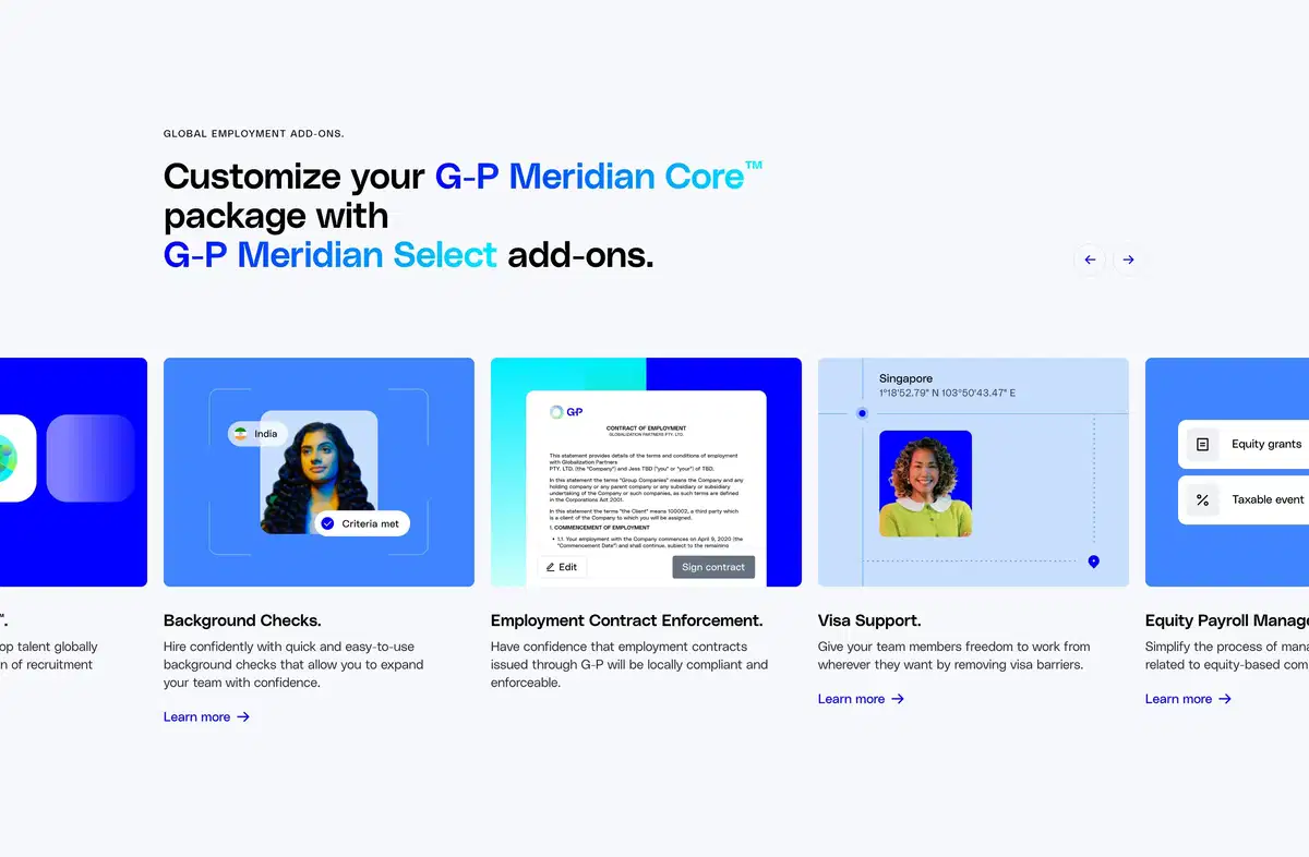 Globalization Partners Meridian Core Page Section Add Ons
