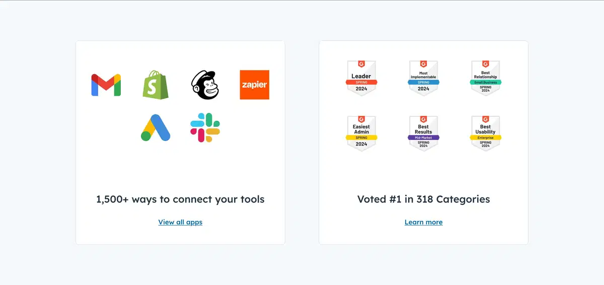 HubSpot Home Page Section Gateway Pages